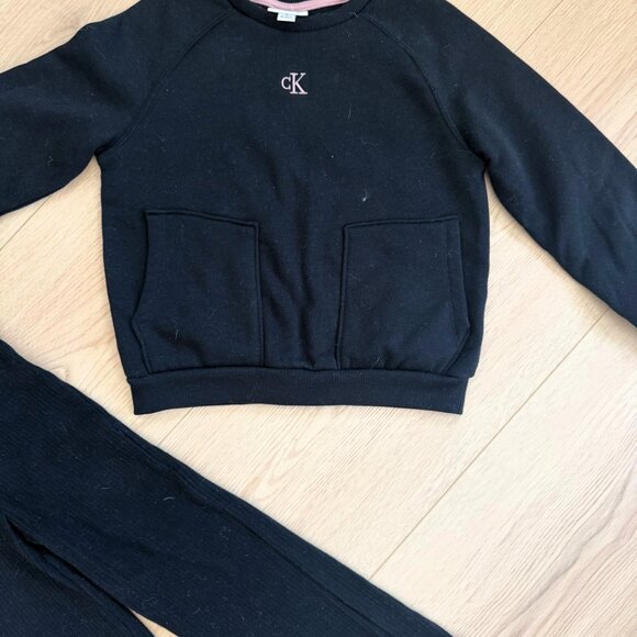 Calvin Klein Girls 2-Piece Set – Size 5T, Sweatshirt + Ribbed Pants, New w/ tags - Picture 6 of 7